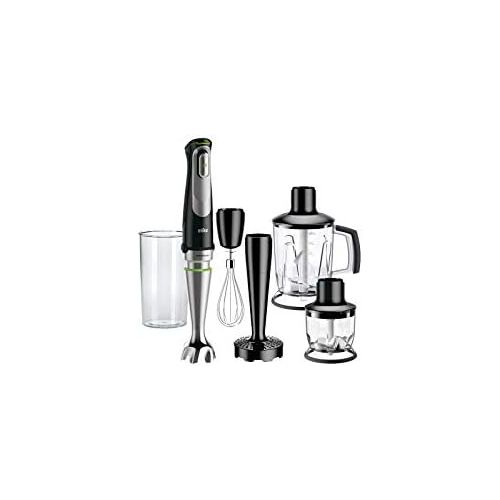 브라운 Braun MQ9047 MultiQuick 9 Minipimer Immersione Zerkleinerer / Mixer (1,25l), 350 ml Minitrit, Kartoffelstampfer, 600 ml Messbecher 1000 W, Kunststoff