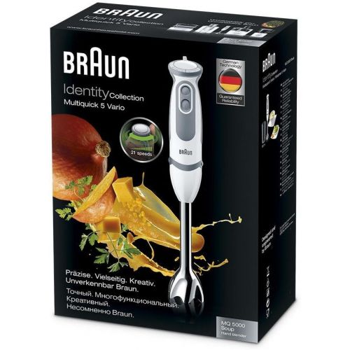  Braun Household Braun MultiQuick 5 Vario MQ 5000 Stabmixer | 750 W | EasyClick System | PowerBell Technologie | 21 Geschwindigkeitsstufen | Mixen und Puerieren