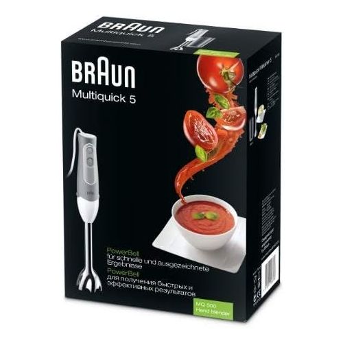  Braun Household Braun Multiquick 5 MQ 500 Soup Stabmixer (600 W, logische Geschwindigkeitsregelung, Turbo-Funktion, EasyClick System, PowerBell Technologie) grau