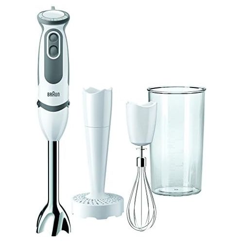  Braun Household Braun MultiQuick 5 Vario MQ 5007 Puree Stabmixer, 750 W, Kartoffel- und Gemuesestampfer, Edelstahl-Schneebesen, EasyClick System, PowerBell Technologie