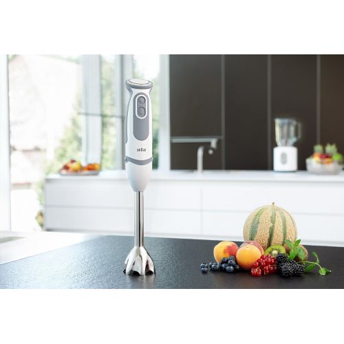  Braun Household Braun MultiQuick 5 Vario MQ 5007 Puree Stabmixer, 750 W, Kartoffel- und Gemuesestampfer, Edelstahl-Schneebesen, EasyClick System, PowerBell Technologie