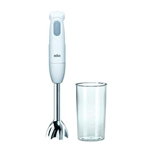 브라운 Braun Multiquick 1 MQ 100 Curry Stabmixer | Puerierstab mit 450 W Leistung | Kompakt und mit einer Hand zu bedienen | SplashControl Spritzschutz | Inkl. Mix- und Messbecher | Grau/W