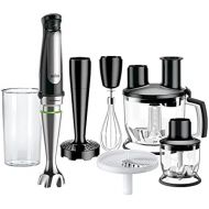 Braun Household Braun Multiquick 7 MQ 7087X Stabmixer (1000 Watt, mit ActiveBlade-Technologie, Puerierstab, Zerkleinerer, Schneebesen & Kuechenmaschine, inkl. 11-teiligem Zubehoer) schwarz/edelstahl