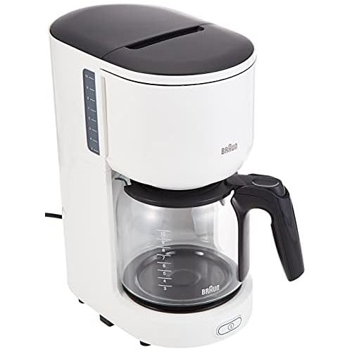  [아마존베스트]Braun Household Braun KF 3100 WH Filter Coffee Machine | Coffee Machine for 10 Cups Filter Coffee | Drip Stop | OptiBrew System | White