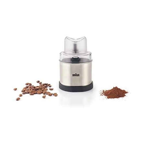 브라운 [아마존베스트]Braun MQ 60 Coffee and Spice Grinder Attachment - EasyClick Accessories for Braun Hand Blender MQ 3 and MQ 5, 350ml Capacity Stainless Steel