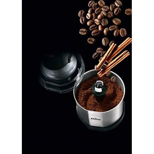 브라운 [아마존베스트]Braun MQ 60 Coffee and Spice Grinder Attachment - EasyClick Accessories for Braun Hand Blender MQ 3 and MQ 5, 350ml Capacity Stainless Steel