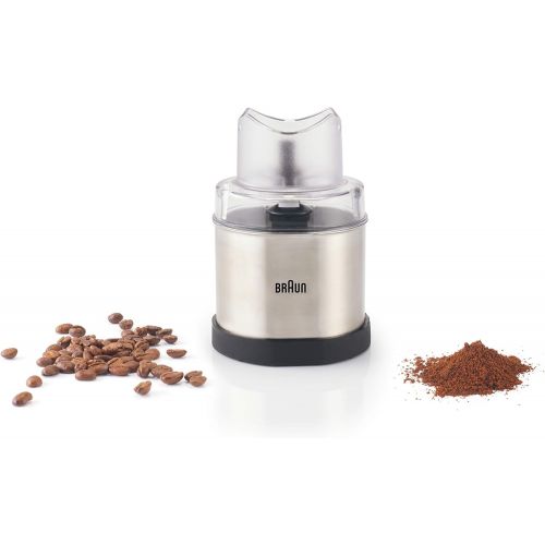 브라운 [아마존베스트]Braun MQ 60 Coffee and Spice Grinder Attachment - EasyClick Accessories for Braun Hand Blender MQ 3 and MQ 5, 350ml Capacity Stainless Steel