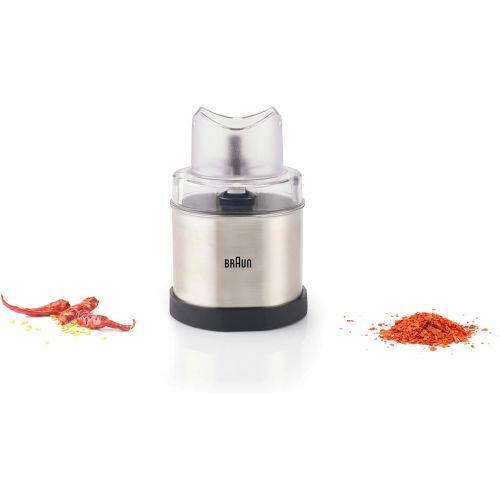 브라운 [아마존베스트]Braun MQ 60 Coffee and Spice Grinder Attachment - EasyClick Accessories for Braun Hand Blender MQ 3 and MQ 5, 350ml Capacity Stainless Steel