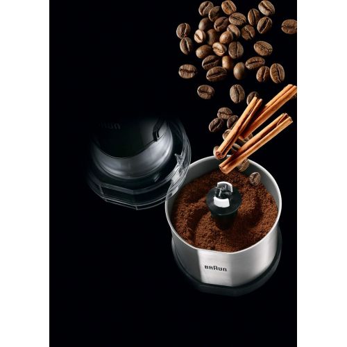 브라운 [아마존베스트]Braun MQ 60 Coffee and Spice Grinder Attachment - EasyClick Accessories for Braun Hand Blender MQ 3 and MQ 5, 350ml Capacity Stainless Steel