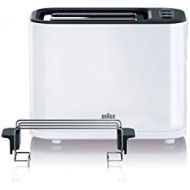 [아마존베스트]Braun Household Braun HT 3010 WH Toaster | Double Slot | Removable Crumb Drawer | Warm-up and Defrost Function | 7 Roasting Levels | Separate Roll Attachment | White