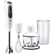 Braun Household Braun MultiQuick 3 MQ 3135 Sauce Hand Blender Puree Stick with 11 Speeds Plus Turbo Level & Stainless Steel Mixing Base, 750 Watt, Includes 600 ml Mixing/Measuring Cup, Whisk & C