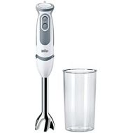 Braun Household Braun MultiQuick 5 Vario MQ 5200WH Hand Blender with Stainless Steel Mixing Base, 1000 Watt, Includes 600 ml Mixing and Measuring Cup, White/Grey