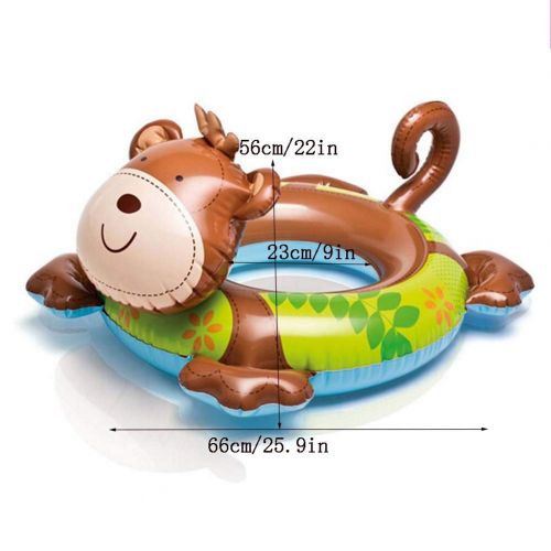  Brave 3 Pack Animal Head Split Ring Pool Swim Ring Baby Neck Float Floats Toddler Inflatable Ring with Hand Pump Suitable for 3-6 Years Old