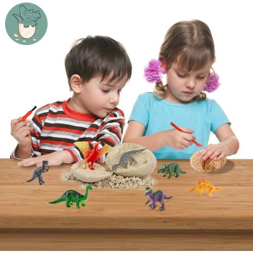  [아마존베스트]Dinosaur Toys, Dino Egg Dig Kit Kids Gifts - Break Open 12 Unique Dinosaur Eggs and Discover 12 Cute Dinosaurs - Easter Archaeology Science STEM Kids Toys for Age 6+Years Old Boys