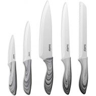 [아마존베스트]Bravedge Knife Sets Chef Knife Set Kitchen Knife Set 5 Pieces Super Sharp Stainless Steel Kitchen Knife Boxed Knife Set with Ergonomic Handle Blade Cover Non Stick Coating Gift Box