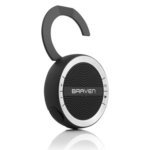  Braven BRAVEN Mira Portable Wireless Bluetooth Speaker [10 Hour Playtime][Waterproof] Built-In 1200 mAh Power Bank Charger - Black