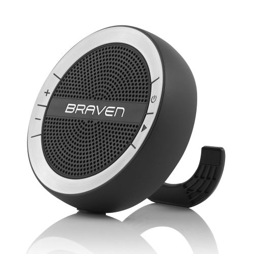  Braven BRAVEN Mira Portable Wireless Bluetooth Speaker [10 Hour Playtime][Waterproof] Built-In 1200 mAh Power Bank Charger - Black