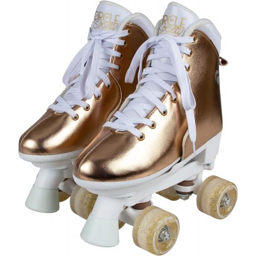  Bravo! Circle Society Adjustable Roller Skates- Bling - Rose Gold SZ 3-7