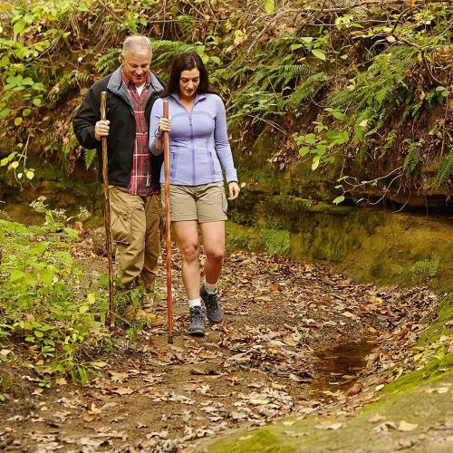  Brazos Trekking Pole Hiking Stick for Men and Women Handcrafted of Lightweight Wood and made in the USA, Tan Oak, 58 Inches