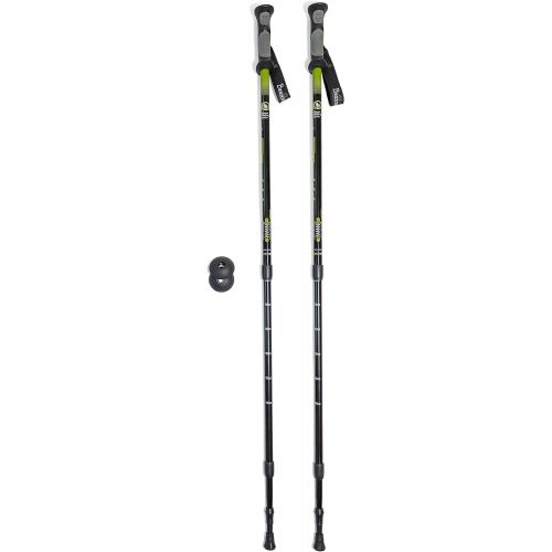  Brazos Trekking Poles: Collapsible Hiking/Walking Stick with Integrated Anti Shock Technology and Interchangeable Tip - Adjustable Height Trail Poles for Men and Women - 2 Pack, Gr