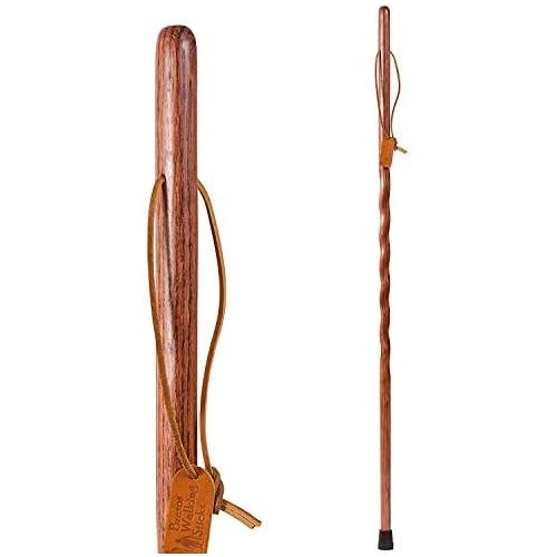  Brazos Trekking Pole Hiking Stick for Men and Women Handcrafted of Lightweight Wood and made in the USA, Red Oak, 55 Inches