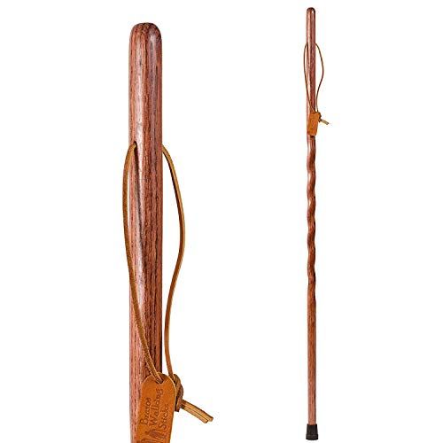  Brazos Oak Backpacker Walking Stick, Walking Sticks for Hiking, Hiking Sticks, Handcrafted Walking Sticks for Men and Women, Made in the USA, Red Oak, 48 Inches