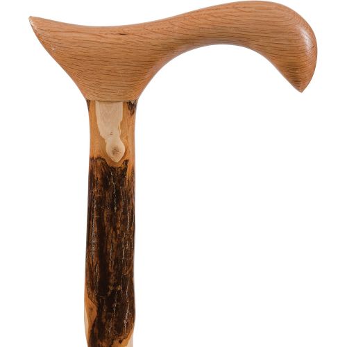  Brazos 37 Free Form Twisted Hickory Handcrafted Wood Cane with Derby Handle, Made in the USA