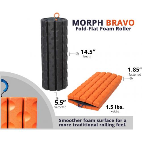  Brazyn Morph Trek Foam Roller - Collapsible & Portable Muscle Back Massager for Yoga Myofascial Release Massage