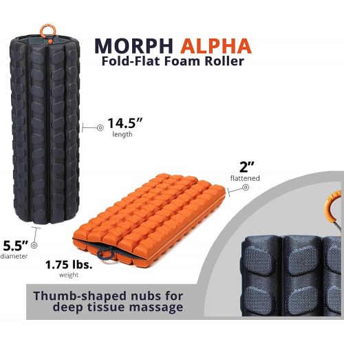  Brazyn Morph Trek Foam Roller - Collapsible & Portable Muscle Back Massager for Yoga Myofascial Release Massage
