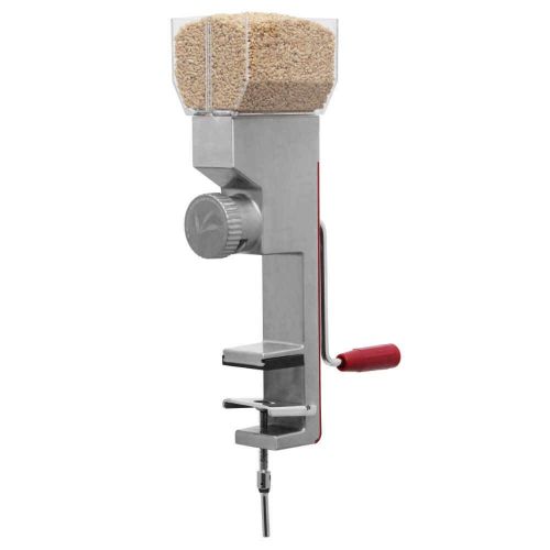  Bread box Deluxe Hand Crank Grain Mill with Clamp Base Grinds Wheat, Rice and Small Grains VKP1024