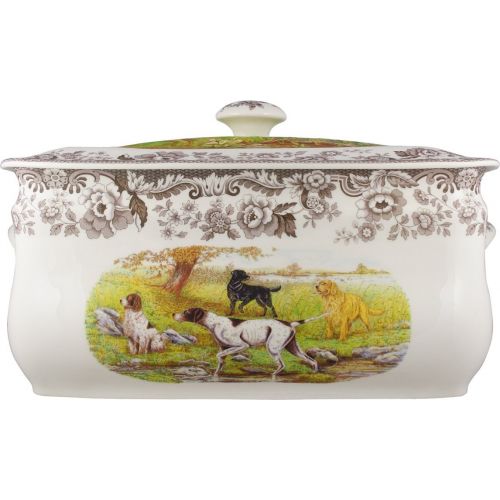  Bread box Spode Woodland Hunting Dogs 16-Inch by 8-1/2-Inch by 9-1/2-Inch Bread Bin, Hunting Dogs