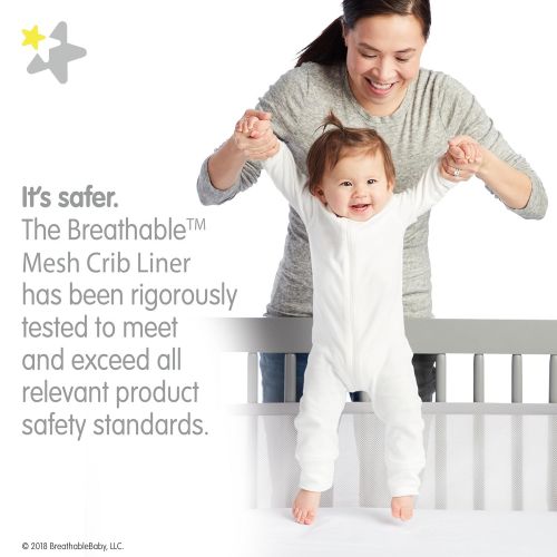  [아마존베스트]BreathableBaby Classic Breathable Mesh Mini Crib Liner - White