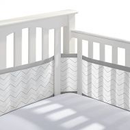 [아마존베스트]BreathableBaby Classic Breathable Mesh Crib Liner - Gray Chevron