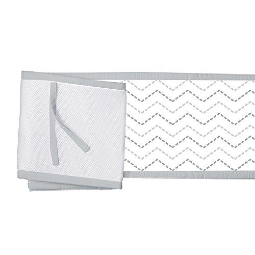  [아마존베스트]BreathableBaby Classic Breathable Mesh Crib Liner - Gray Chevron