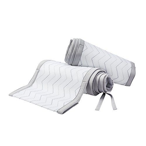  [아마존베스트]BreathableBaby Classic Breathable Mesh Crib Liner - Gray Chevron