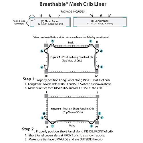  [아마존베스트]BreathableBaby Classic Breathable Mesh Crib Liner - Gray Chevron