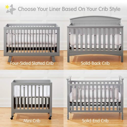  [아마존베스트]BreathableBaby Classic Breathable Mesh Crib Liner - Gray Chevron