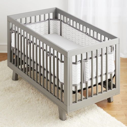  [아마존베스트]BreathableBaby Classic Breathable Mesh Crib Liner - Gray Chevron