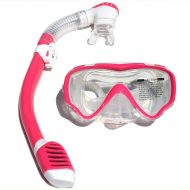 Brechton Dry Snorkel Mask Set Snorkeling Gear  Dry Snorkel Set with Purge Valve Tube, Anti Fog 180 Panoramic Silicone No Leak Seal Mask for Adults and Youth,Red