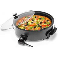 [아마존베스트]Bredeco BCPP 409Electric Pan Party Pan Pizza Baking Pan with Lid (1400Watt 230V Recessed5Levels 100to 250°C, Height 9cm, Teflon, Diameter 4