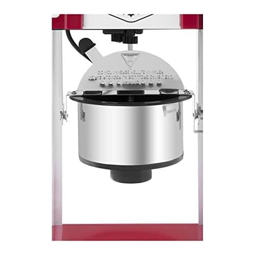  [아마존베스트]Bredeco Bcpk 3-300-46Popcorn Machine Popcorn Maker (300W/100Small Quantity Mais 57g, Teflon coatingRed + Measuring Spoons, 28.5x 32.5x 18cm Retro