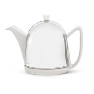 Bredemeijer bredemeijer Cosy Manto Teapot, 1.0-Liter, Ceramic Spring White with Insulated Shell