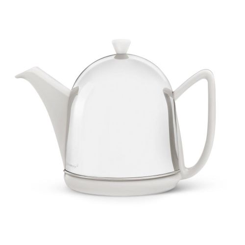  Bredemeijer bredemeijer Cosy Manto Teapot, 1.0-Liter, Ceramic Spring White with Insulated Shell