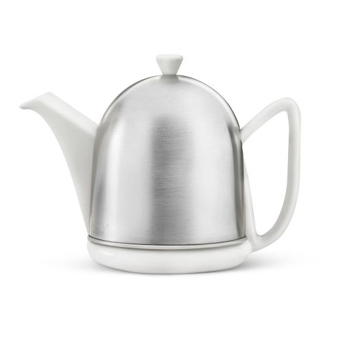  Bredemeijer bredemeijer 3510W Cosy Manto Teapot, 1.0-Liter, Ceramic Spring White with Insulated Shell