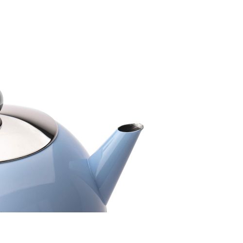  Bredemeijer Bredemejier 40 fl.oz. Double Wall Stainless Steel Teapot SS Spring Blue Bella Ronde