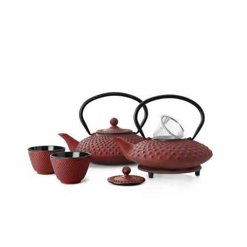  Bredemeijer 42 fl oz. Cast Iron Teapot Red XILIN