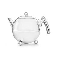 Bredemeijer bredemeijer Bella Ronde Double Walled Teapot, 1.2-Liter, Stainless Steel Glossy Finish with Chromium Settings