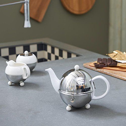  Bredemeijer bredemeijer Cosy Teapot, 0.5-Liter, Ceramic Spring White with Insulated Shell