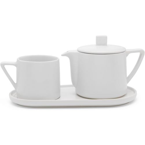  BREDEMEIJER Tea-for-one Set Lund INB142002, Inoxidable, Weiss