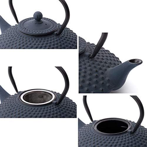  [아마존베스트]Bredemeijer Jing G002B Asian Teapot Cast Iron 1.25 Litre Pimple Structure Blue
